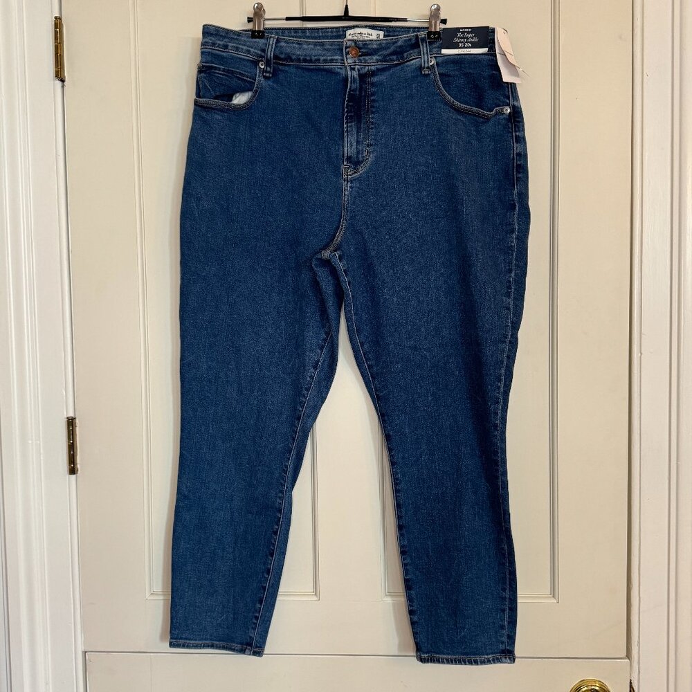 Abercrombie & Fitch Curve Love Jeans High Rise Super Skinny Ankle 35/20R NWT